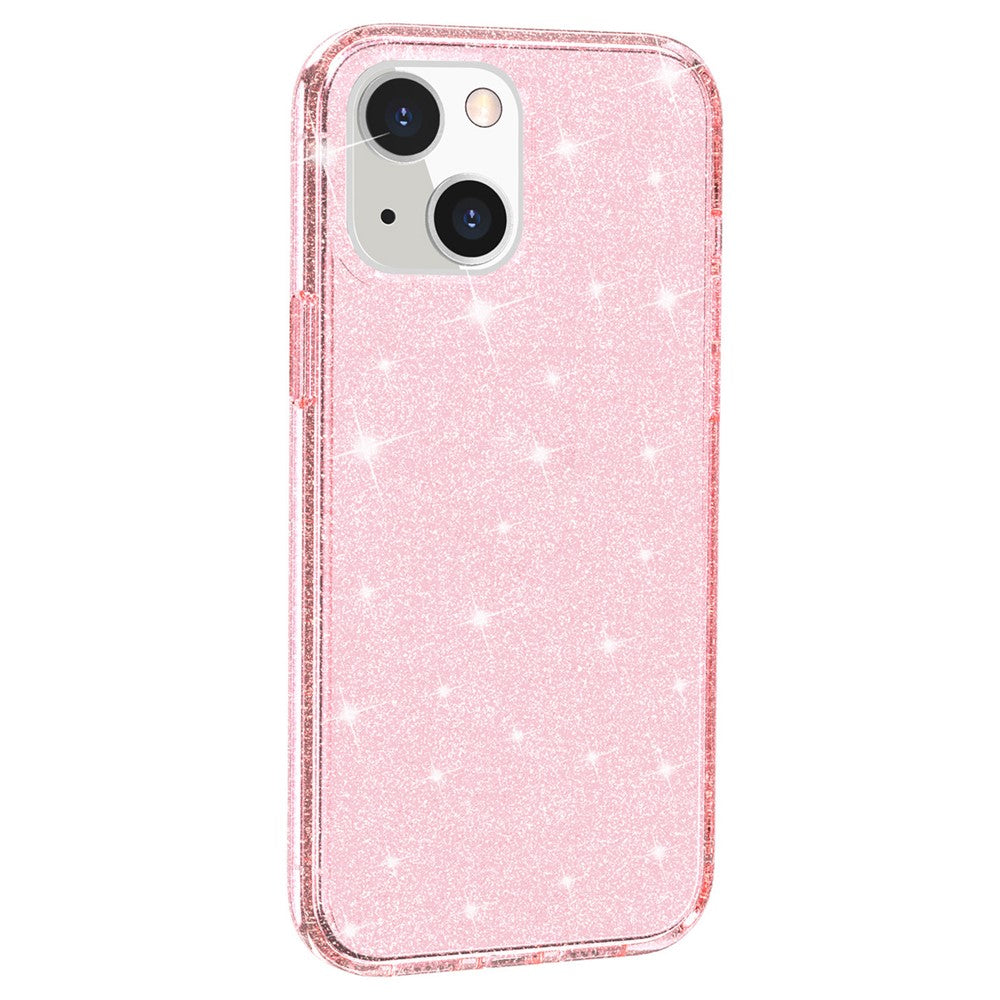 For iPhone 15 Bump Proof Protective Case Sparkly Glitter Hard PC + Soft TPU Phone Cover
