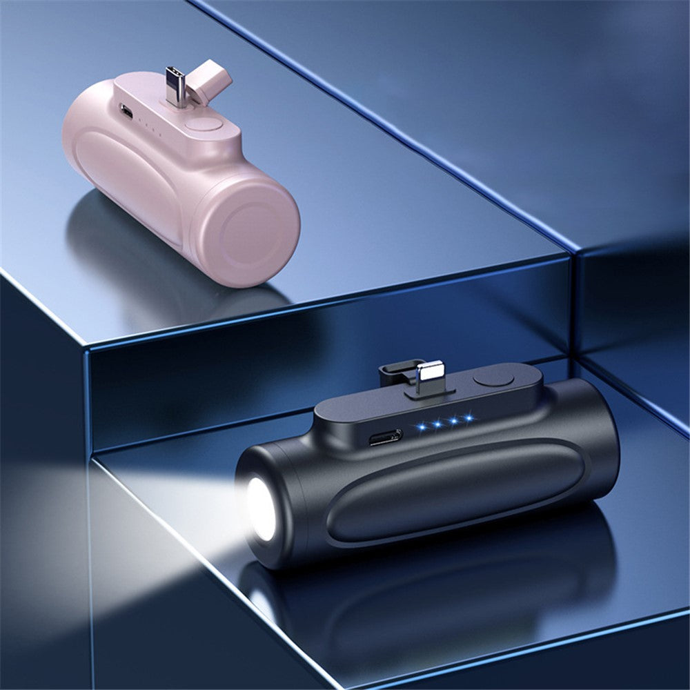 5000mAh Small Portable Charger Mini Power Bank Type-C Compact Phone Charger with Flashlight