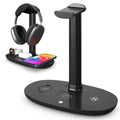 4-in-1 Wireless Charger with Headphone Hanger – Charging Station & Headset Holder
