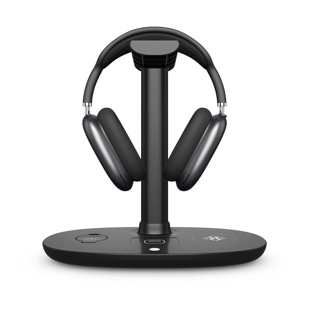 4-in-1 Wireless Charger with Headphone Hanger – Charging Station & Headset Holder
