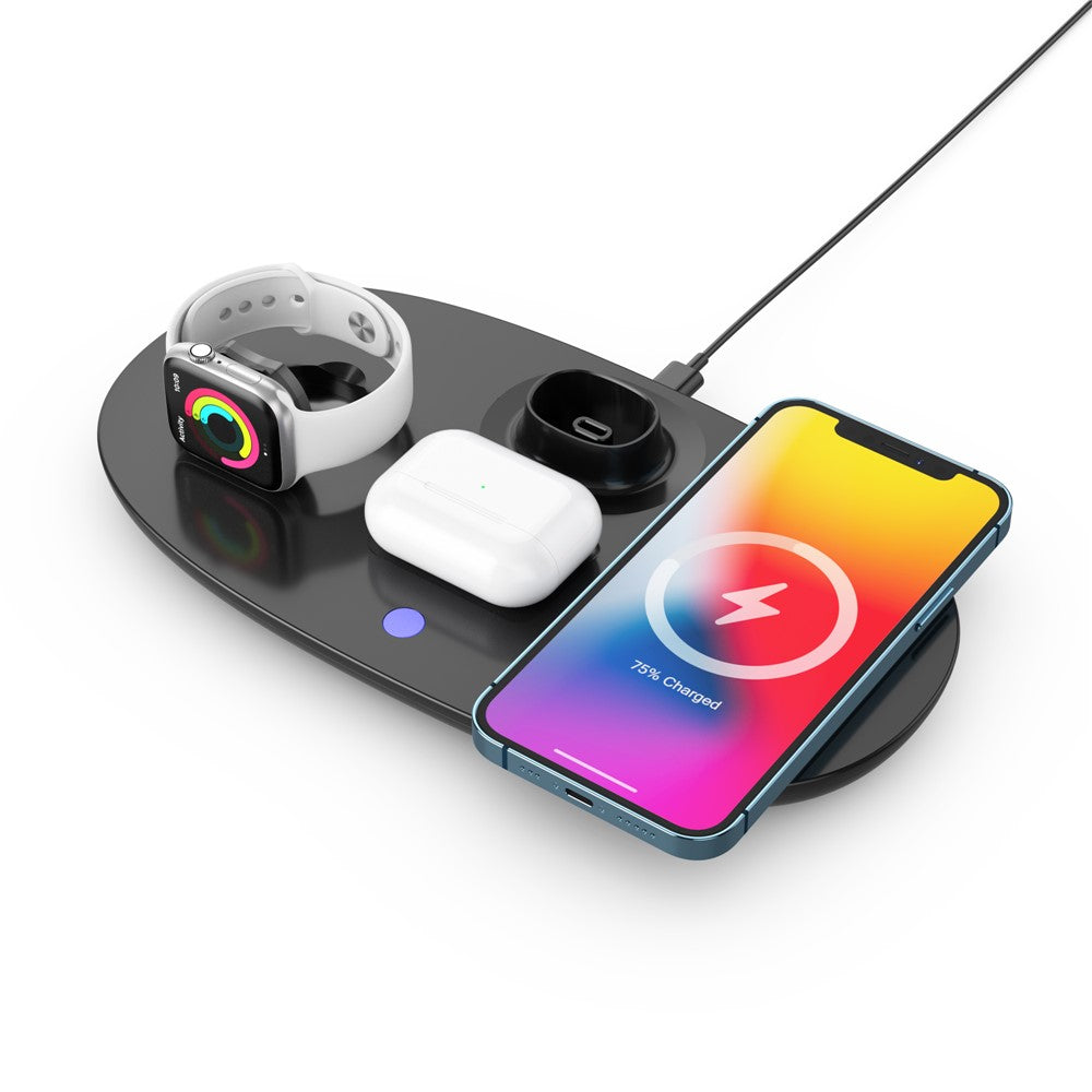 4-in-1 Wireless Charger with Headphone Hanger – Charging Station & Headset Holder