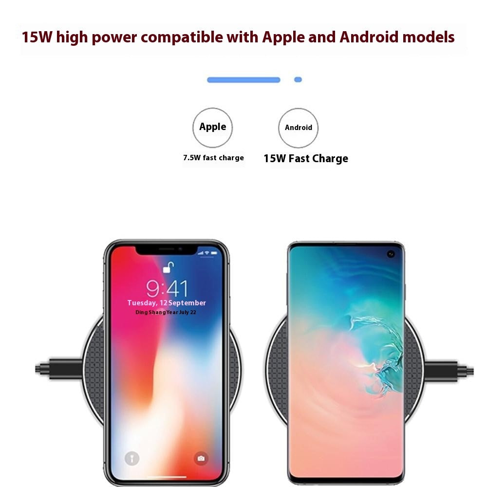 Ultra-Thin Metal Wireless Charging Pad – 15W Fast Charging