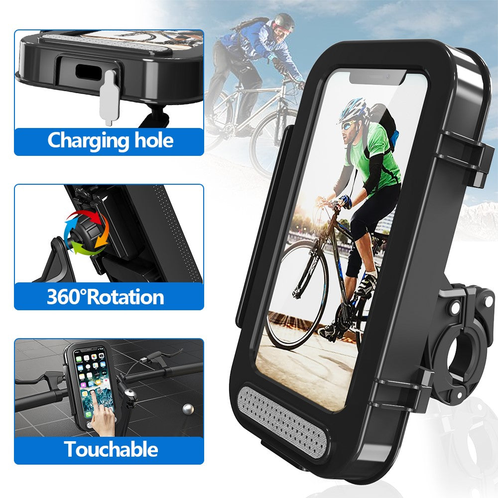MTB Electric Bicycle Waterproof Touch Screen Phone Case Motorcycle Bike Handlebar Mount Mobile Phone Holder