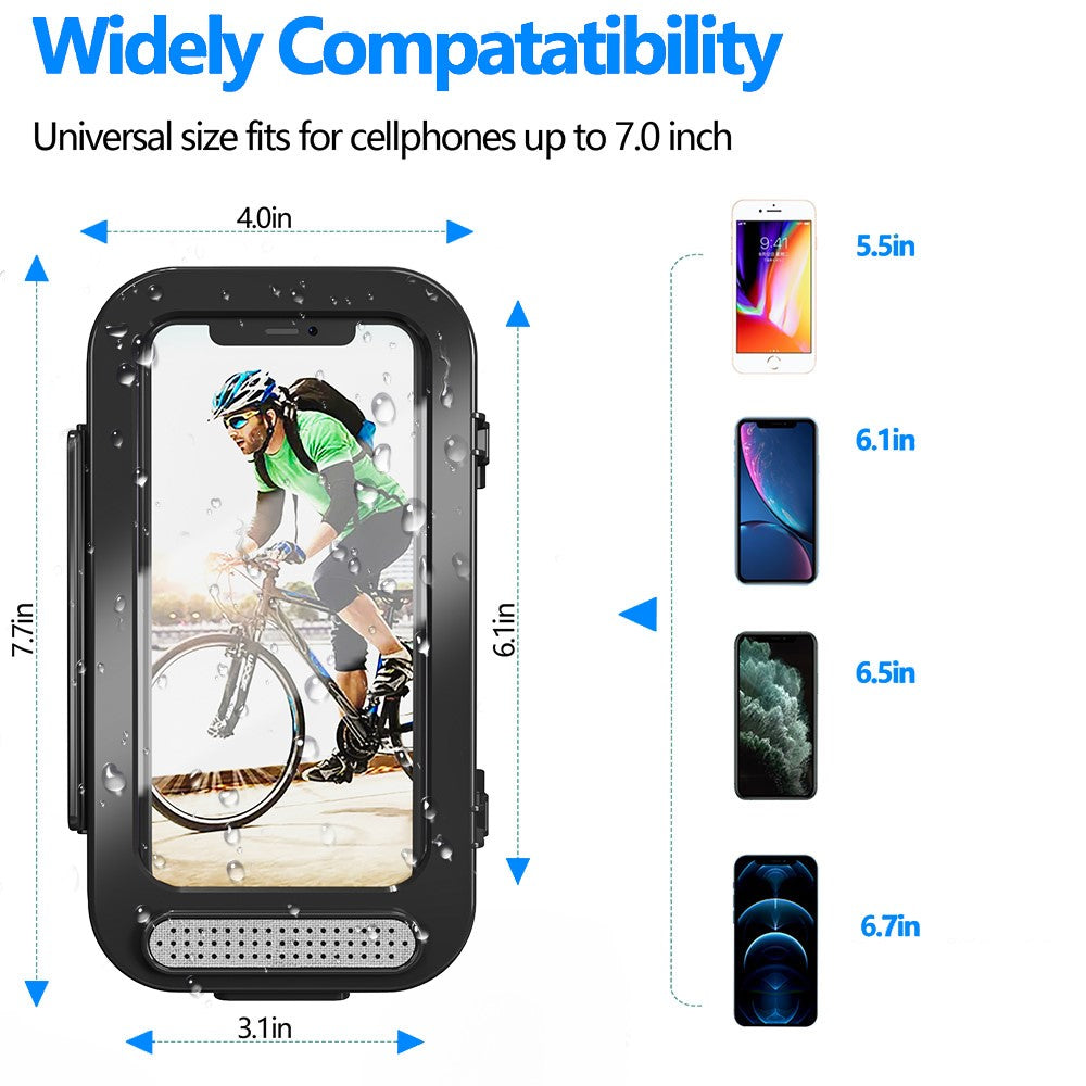 MTB Electric Bicycle Waterproof Touch Screen Phone Case Motorcycle Bike Handlebar Mount Mobile Phone Holder