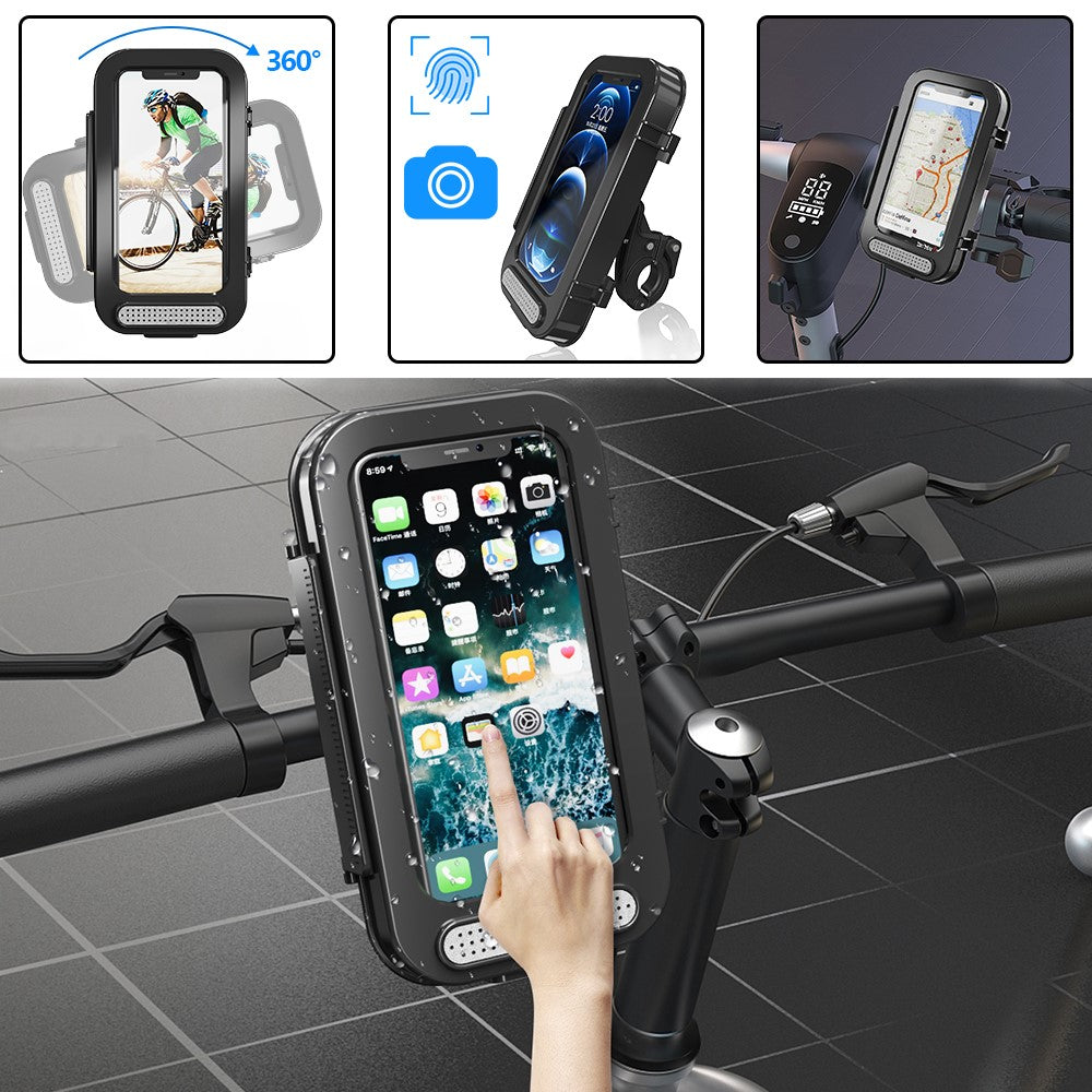 MTB Electric Bicycle Waterproof Touch Screen Phone Case Motorcycle Bike Handlebar Mount Mobile Phone Holder