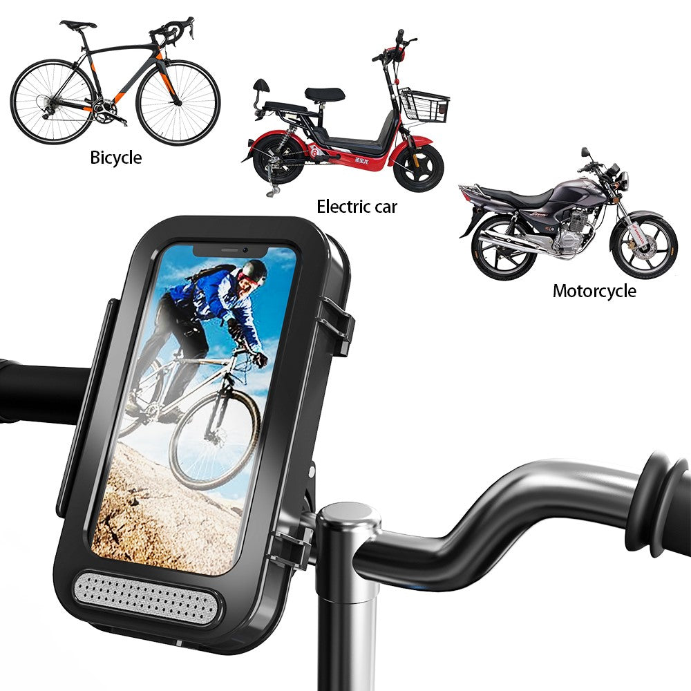 MTB Electric Bicycle Waterproof Touch Screen Phone Case Motorcycle Bike Handlebar Mount Mobile Phone Holder