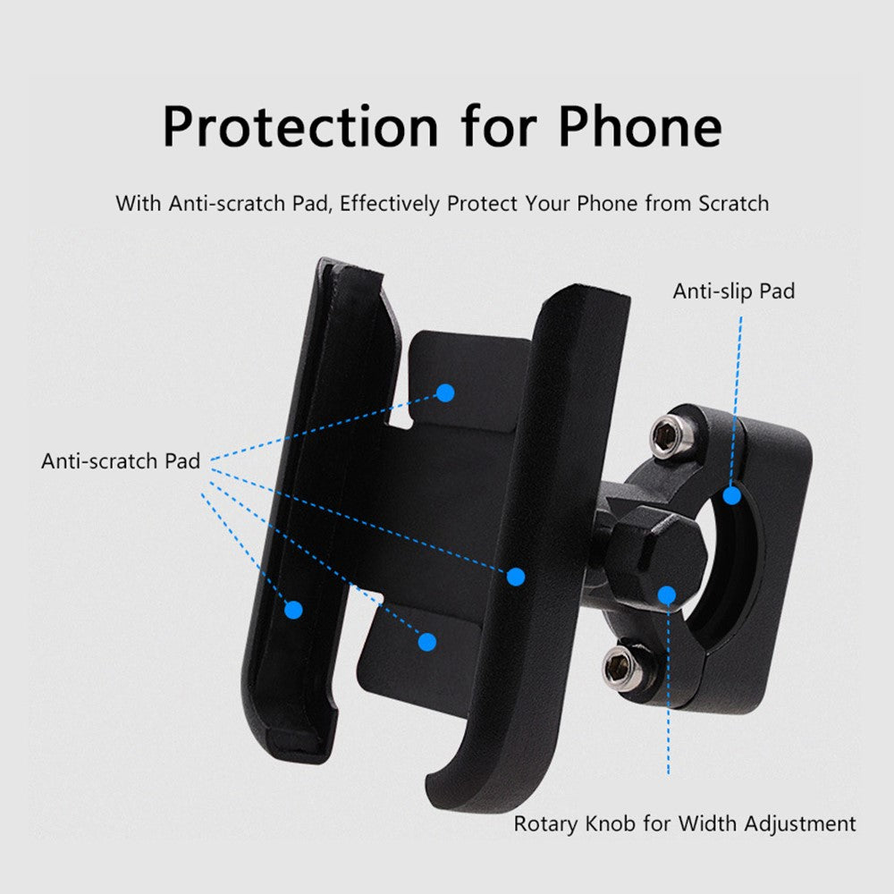 WUPP 360 Degree Aluminum Alloy Motorcycle Bike Rear Mirror Phone Holder GPS Stand Mount for 4-6.5 inch Phone