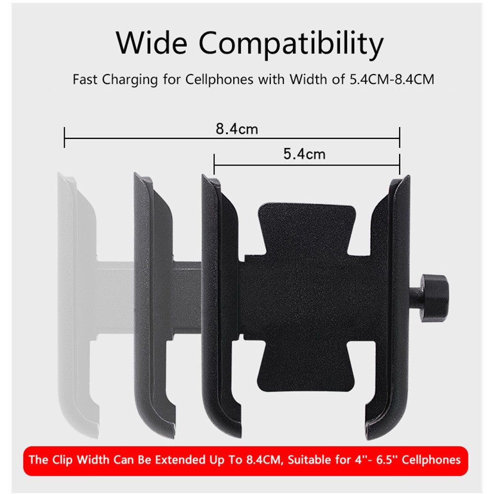 WUPP 360 Degree Aluminum Alloy Motorcycle Bike Rear Mirror Phone Holder GPS Stand Mount for 4-6.5 inch Phone
