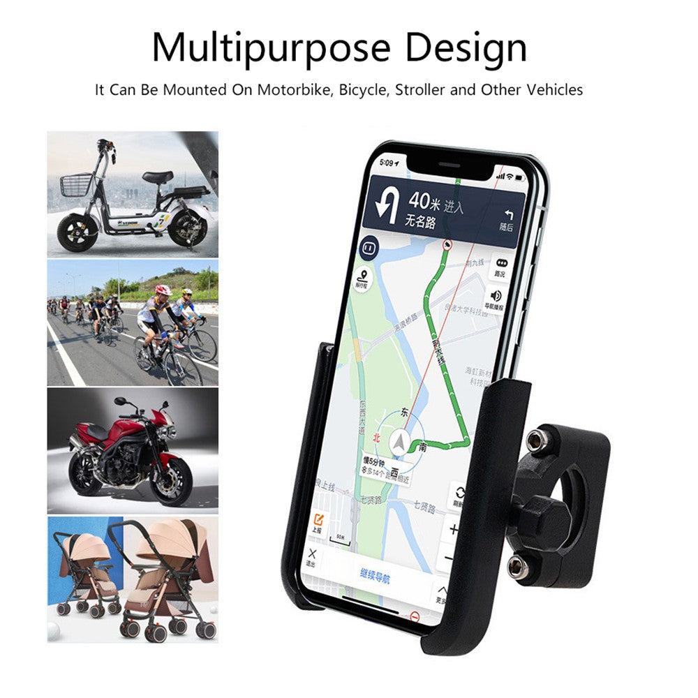 WUPP 360 Degree Aluminum Alloy Motorcycle Bike Rear Mirror Phone Holder GPS Stand Mount for 4-6.5 inch Phone
