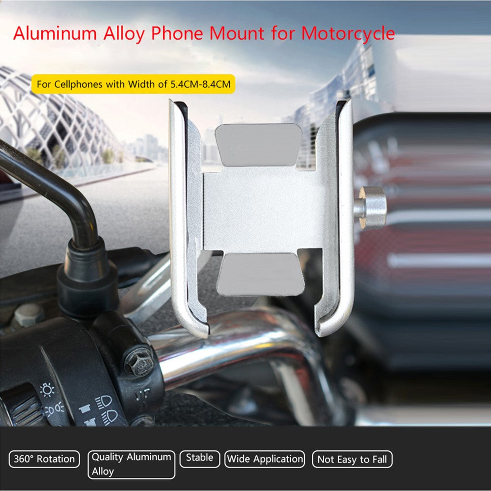 WUPP 360 Degree Aluminum Alloy Motorcycle Bike Rear Mirror Phone Holder GPS Stand Mount for 4-6.5 inch Phone