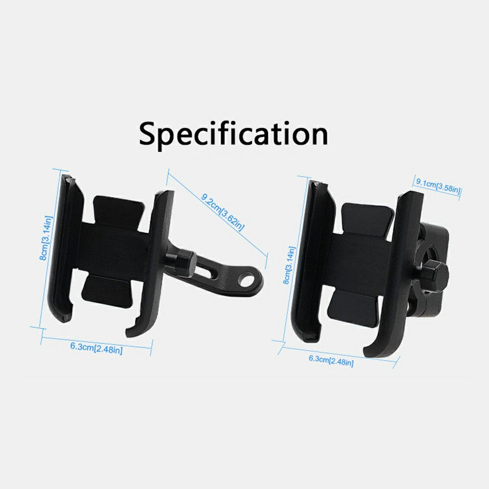 WUPP 360 Degree Aluminum Alloy Motorcycle Bike Rear Mirror Phone Holder GPS Stand Mount for 4-6.5 inch Phone