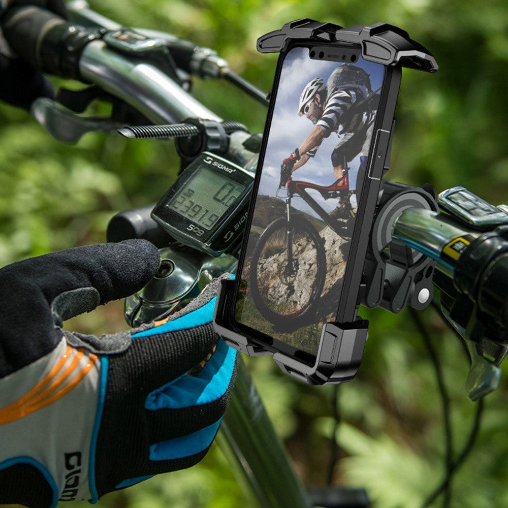 FL-201 Motorcycle Phone Mount Bike Phone Holder Electromobile Handlebar Cell Phone Clamp Scooter Phone Clip for 4.7''- 6.9'' Cell Phones