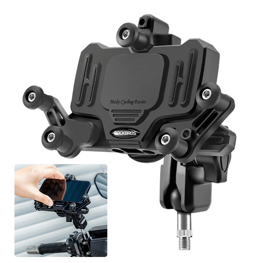 ROCKBROS Horizontal Bike & Motorcycle Phone Mount – Rotatable GPS Holder