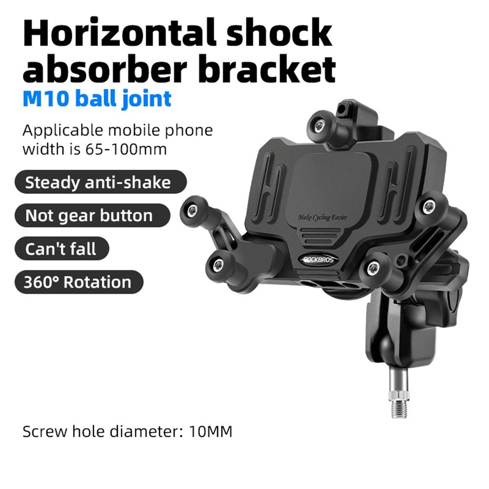ROCKBROS Horizontal Bike & Motorcycle Phone Mount – Rotatable GPS Holder