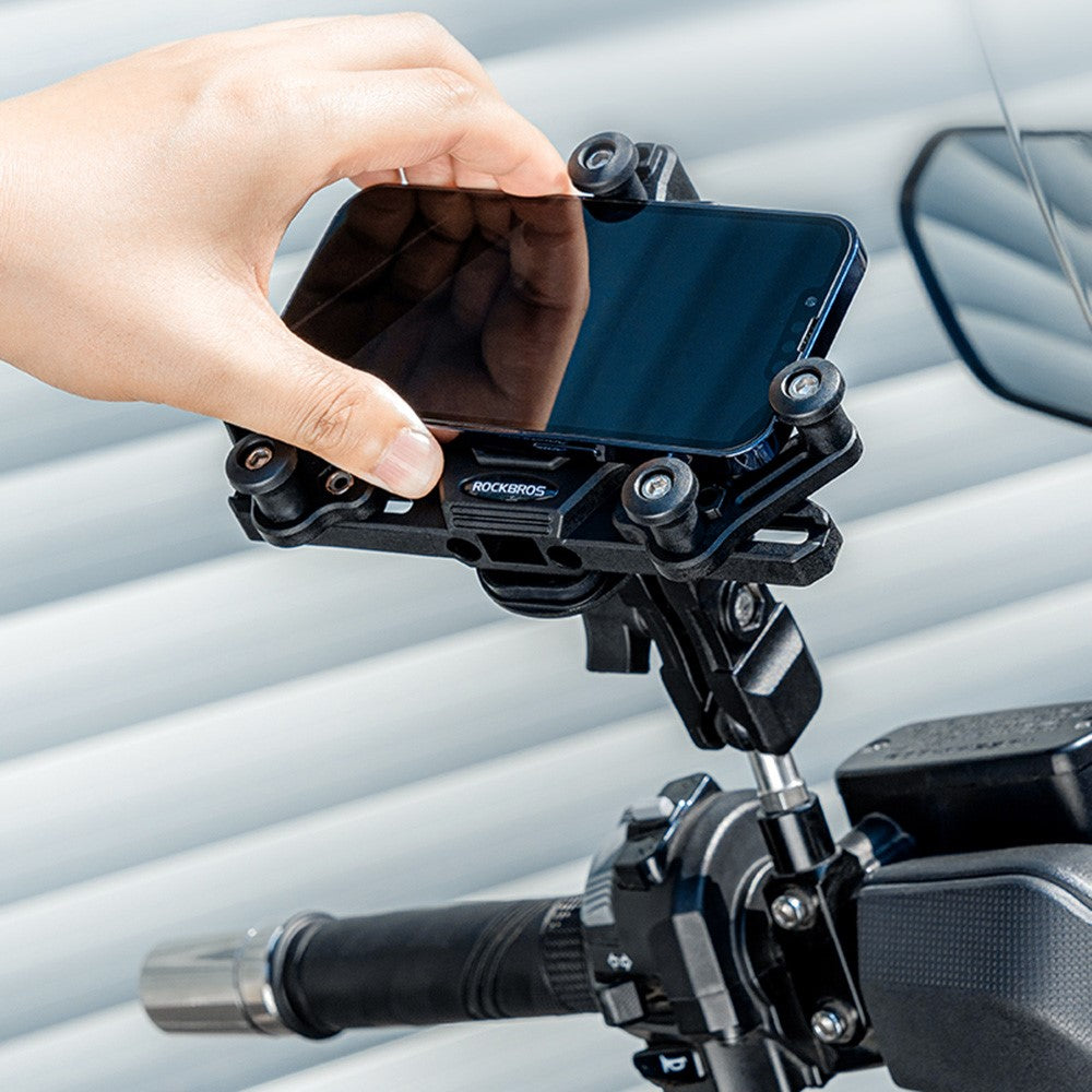 ROCKBROS Horizontal Bike & Motorcycle Phone Mount – Rotatable GPS Holder
