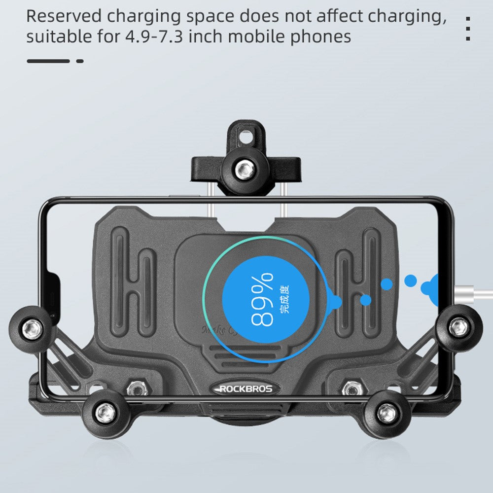 ROCKBROS Horizontal Bike & Motorcycle Phone Mount – Rotatable GPS Holder