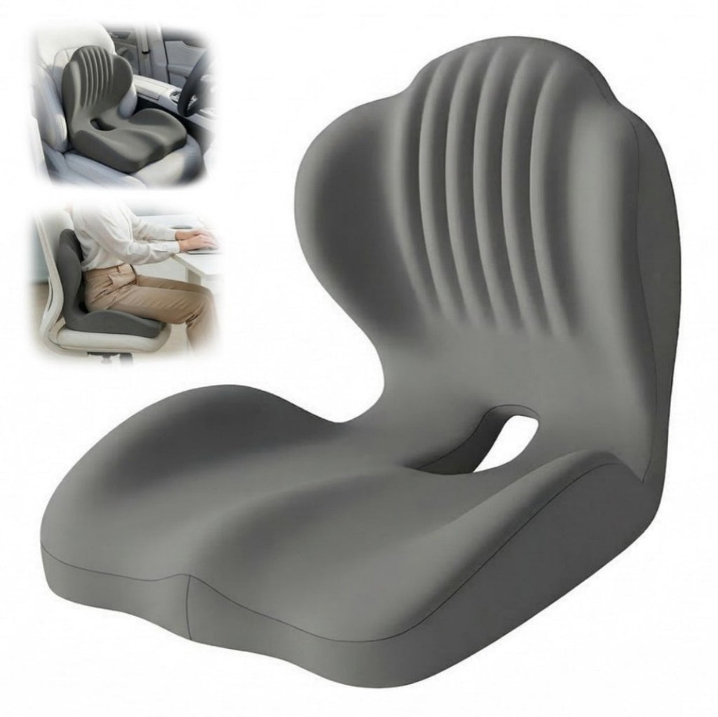 2-in-1 Ergonomic Back and Seat Cushion with Lumbar Support Tailbone Pain Relief