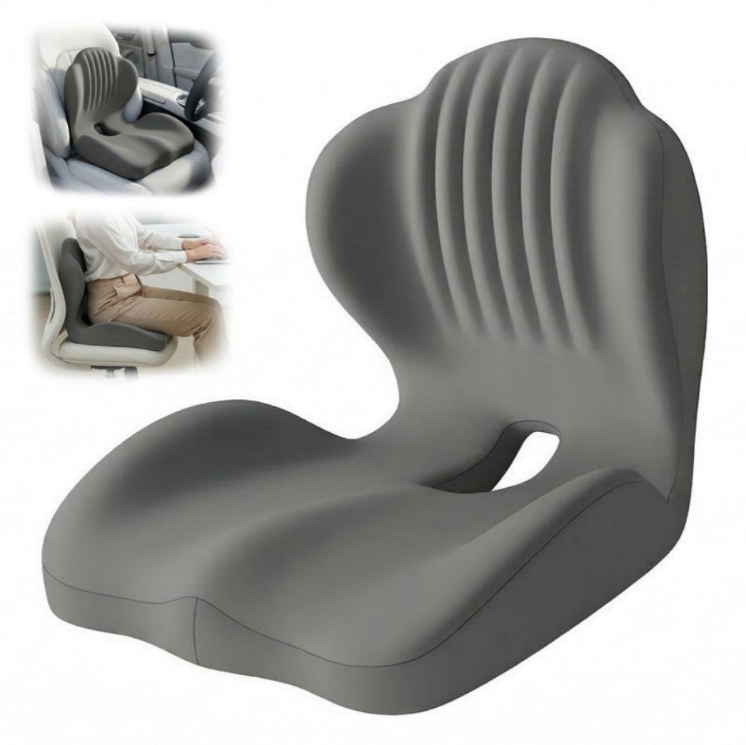 2-in-1 Ergonomic Back and Seat Cushion with Lumbar Support Tailbone Pain Relief