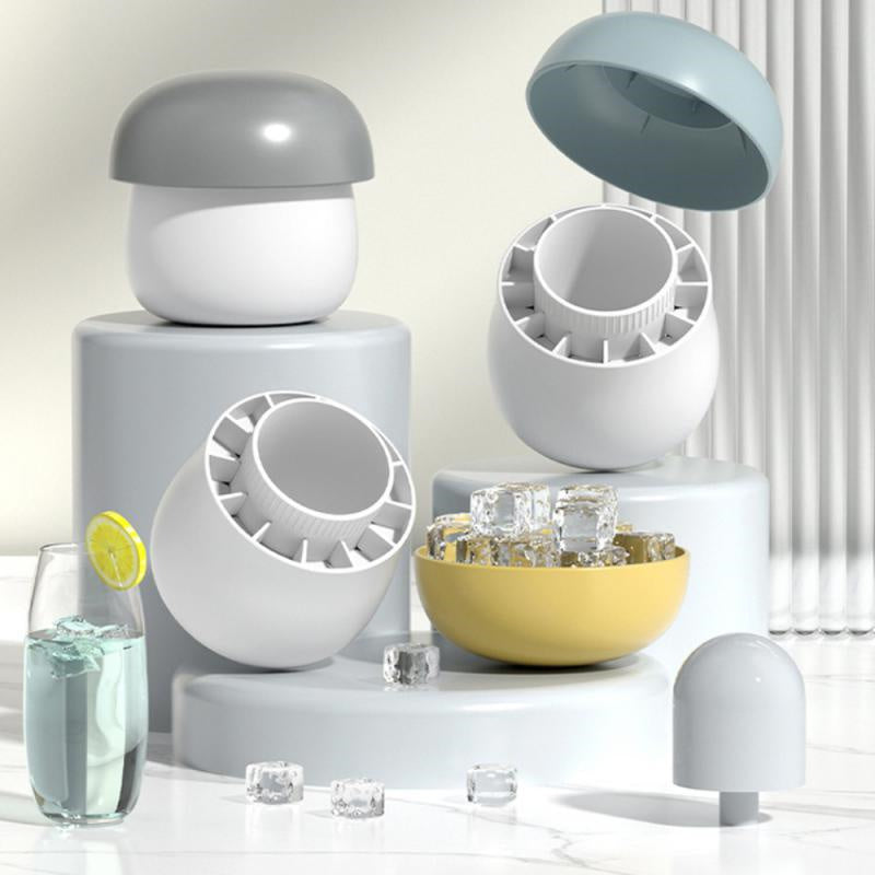 Ice Block Mold Silicone Mushroom Ice Cup Frozen Refrigerator Ice Grid Box Durable Easy Demould Bucket Homemade Crushed