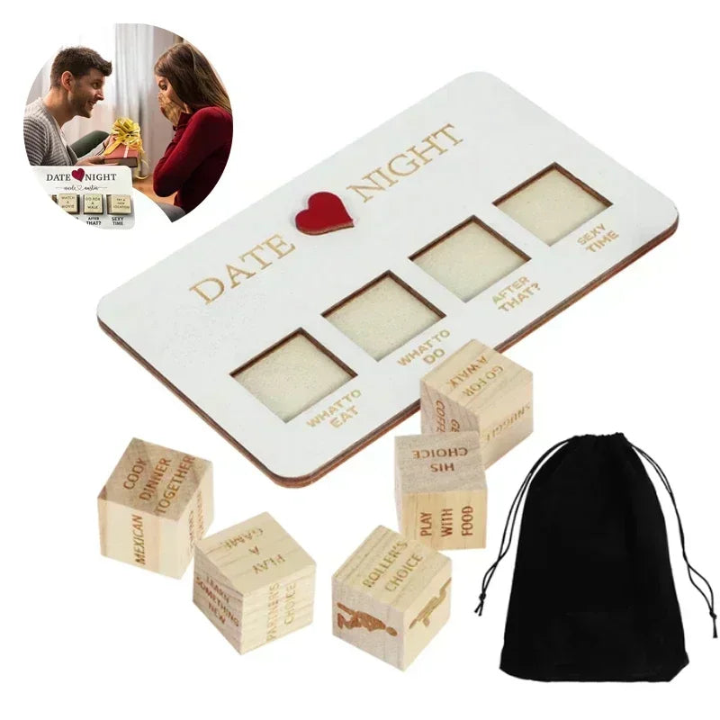 Wooden Date Night Dice Wooden Date Night Ideas Game Dice Romantic Couple Date Night Game Action Decision Dice Games