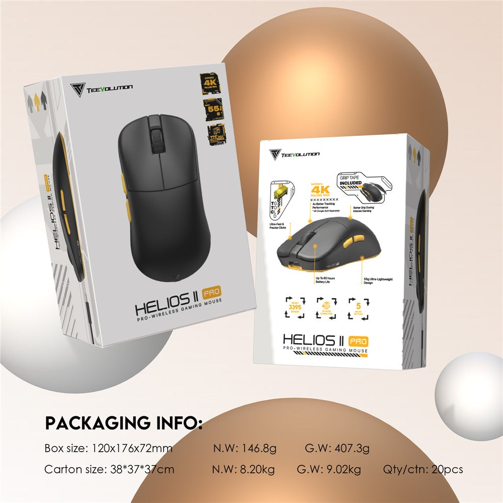 TEEVO Helios II Pro Wireless Gaming Mouse – 26,000 DPI, 4K Polling Rate