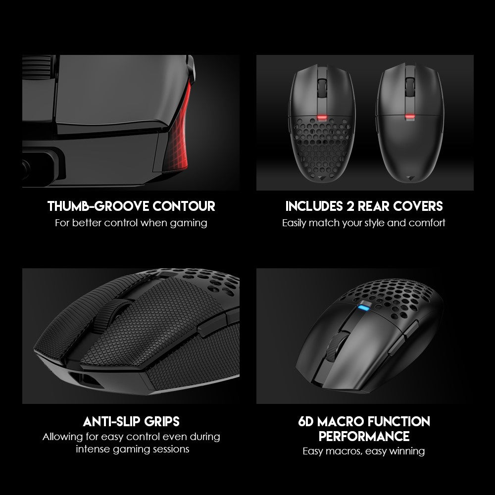 TEEVO Aria XD7 Wireless Gaming Mouse – 26,000 DPI, 6 Programmable Buttons