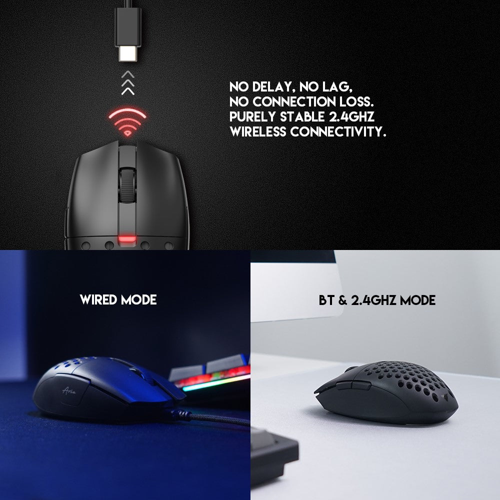 TEEVO Aria XD7 Wireless Gaming Mouse – 26,000 DPI, 6 Programmable Buttons