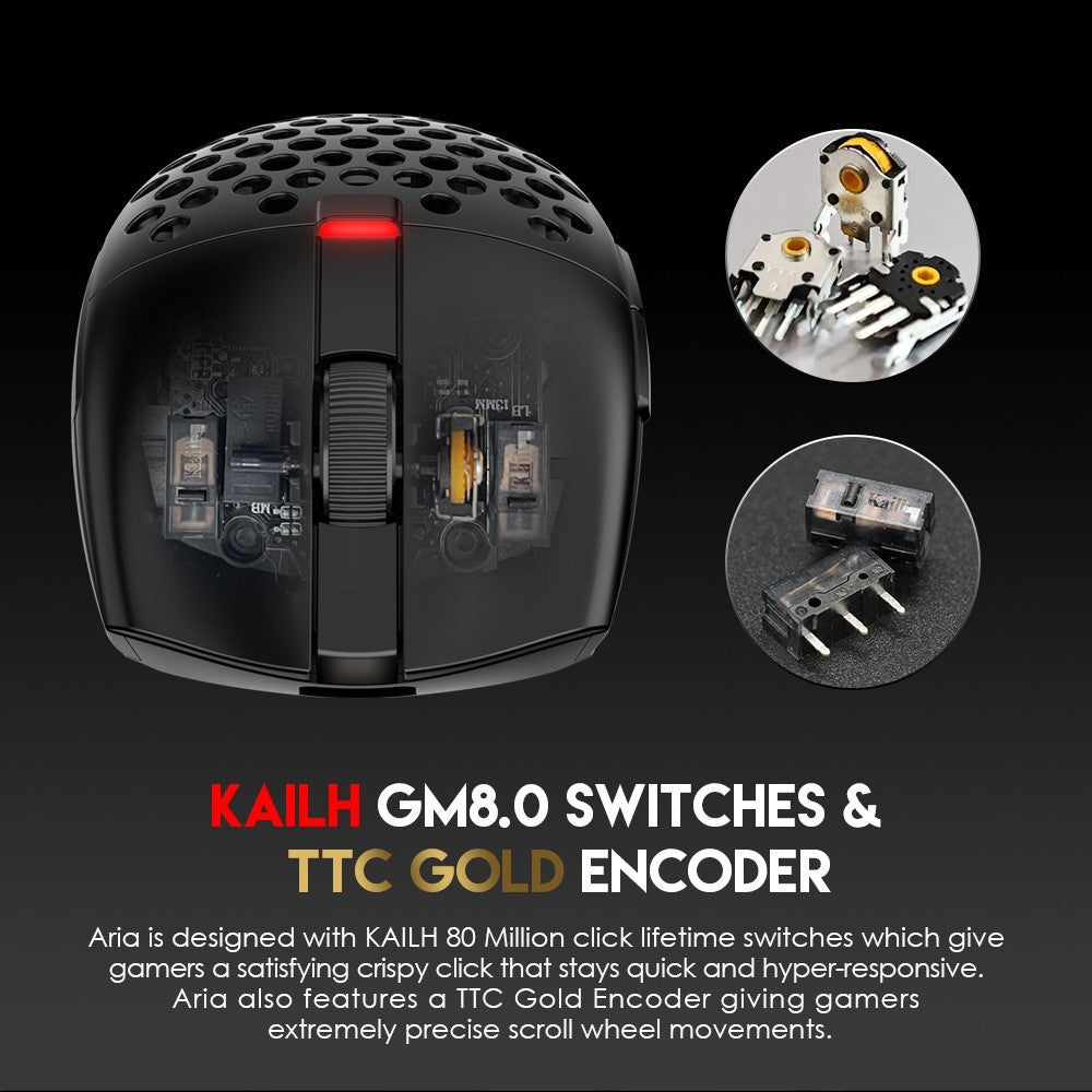 TEEVO Aria XD7 Wireless Gaming Mouse – 26,000 DPI, 6 Programmable Buttons