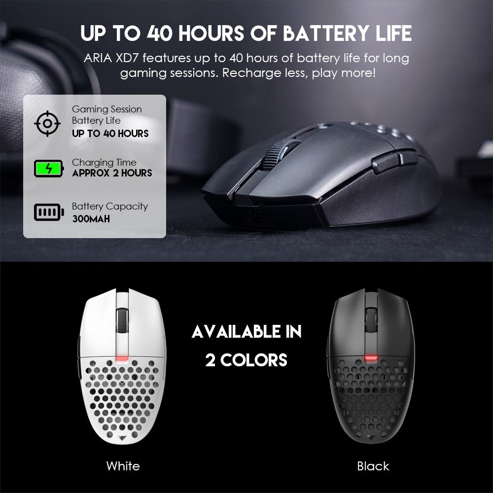 TEEVO Aria XD7 Wireless Gaming Mouse – 26,000 DPI, 6 Programmable Buttons