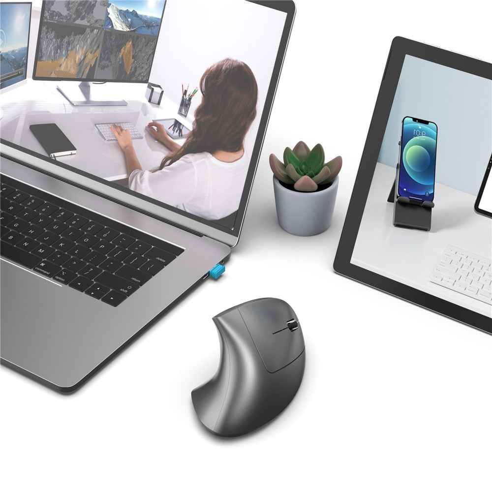 Ergonomic Vertical Mouse – Silent Click, Dual Mode 2.4G & Bluetooth, 2400 DPI