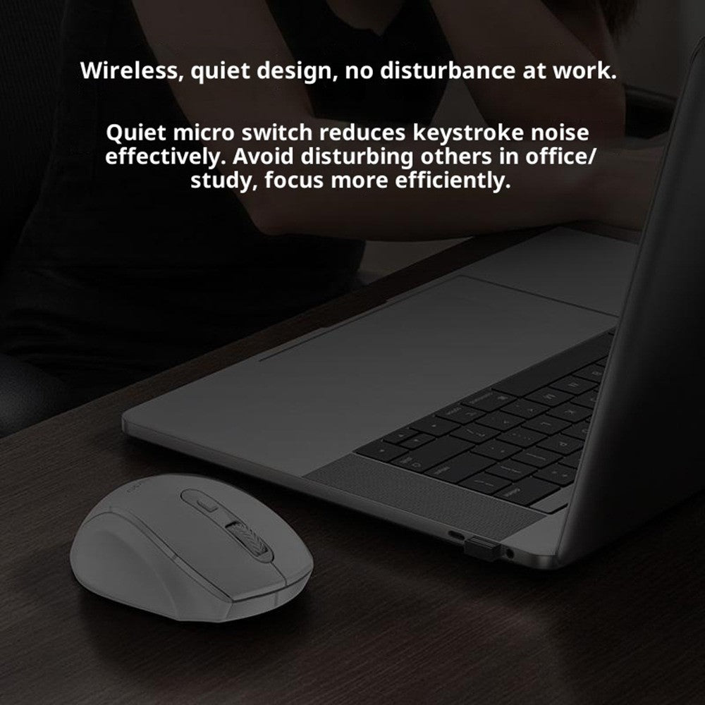 Quiet Wireless Business Mouse – 6 Programmable Buttons, Wide Side Rest