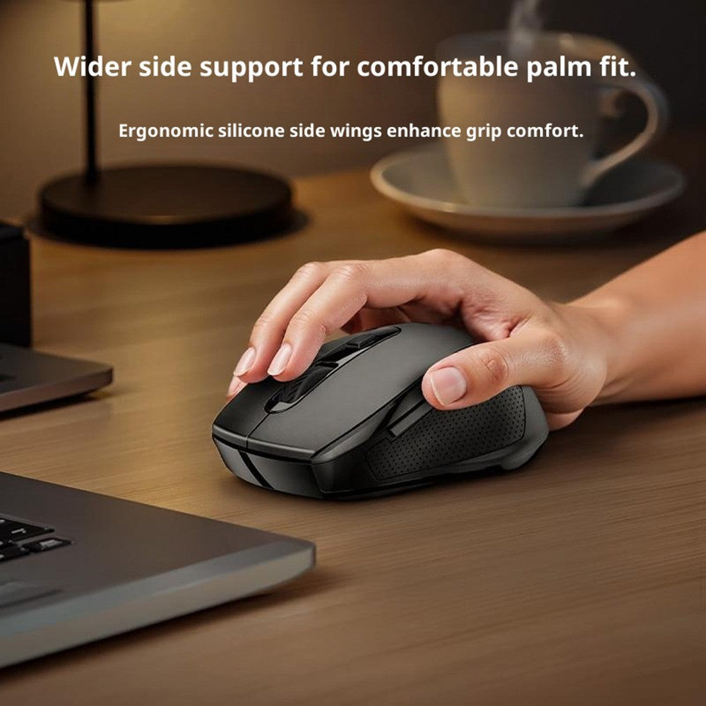 Quiet Wireless Business Mouse – 6 Programmable Buttons, Wide Side Rest