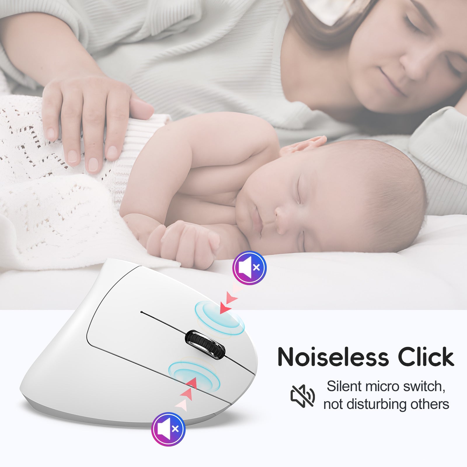 Ergonomic Vertical Mouse – Adjustable, Dual Mode 2.4G & Bluetooth, 2400 DPI