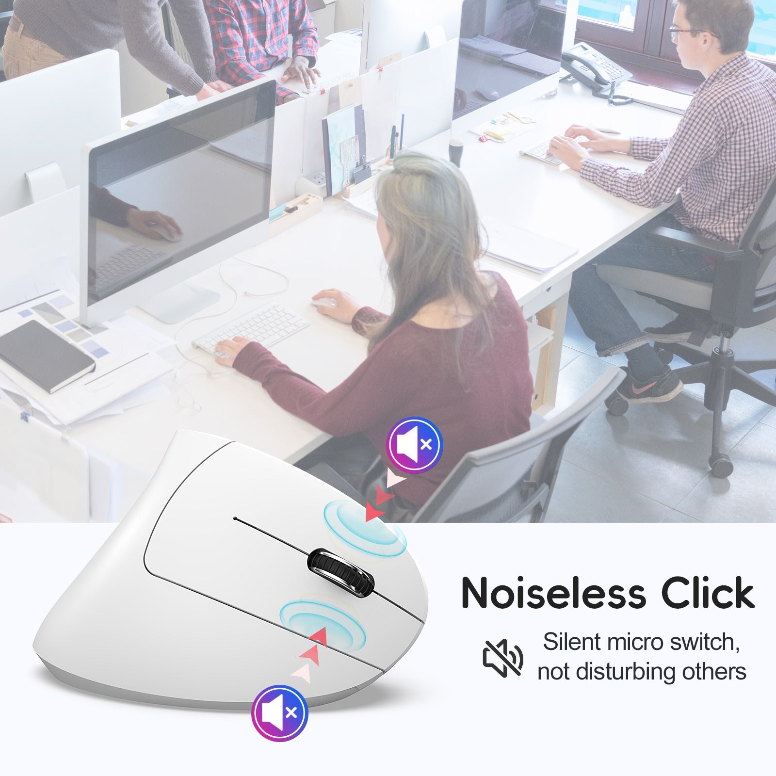 Ergonomic Vertical Mouse – Adjustable, Dual Mode 2.4G & Bluetooth, 2400 DPI