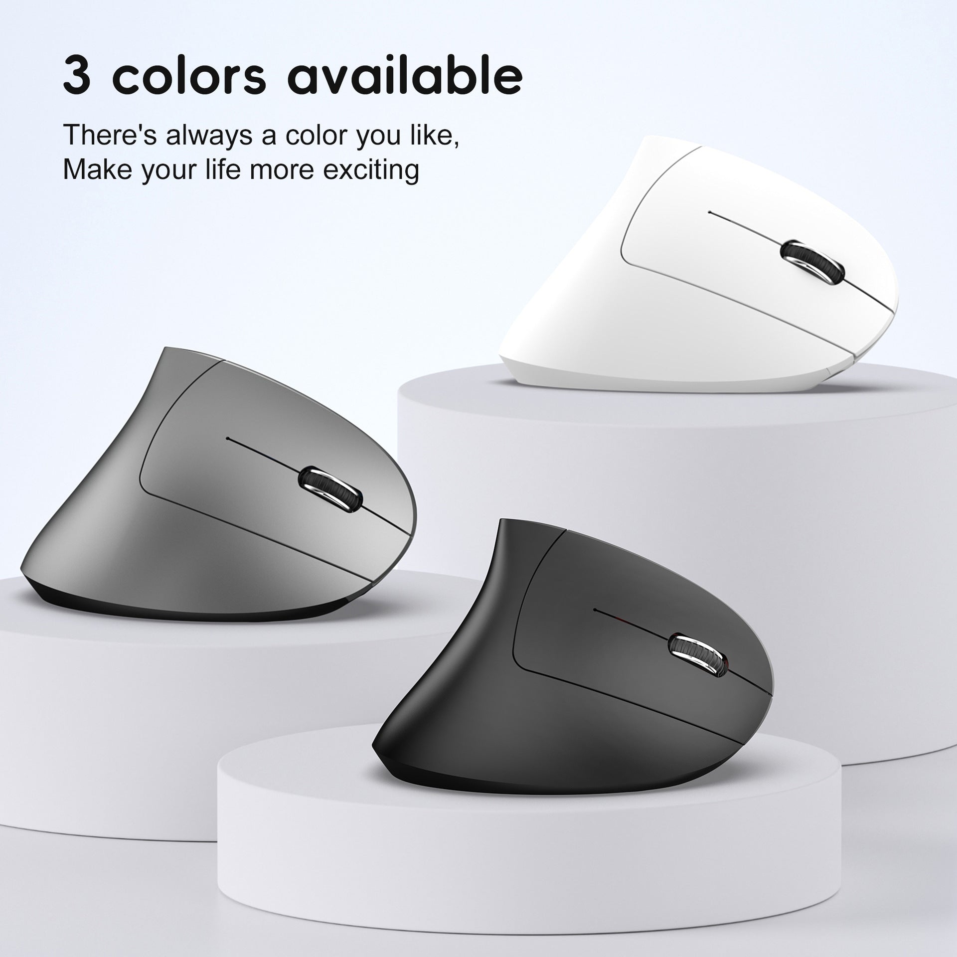 Ergonomic Vertical Mouse – Adjustable, Dual Mode 2.4G & Bluetooth, 2400 DPI