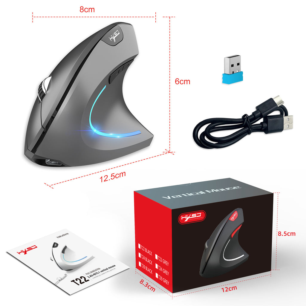 Ergonomic Vertical Mouse – Adjustable, Dual Mode 2.4G & Bluetooth, 2400 DPI