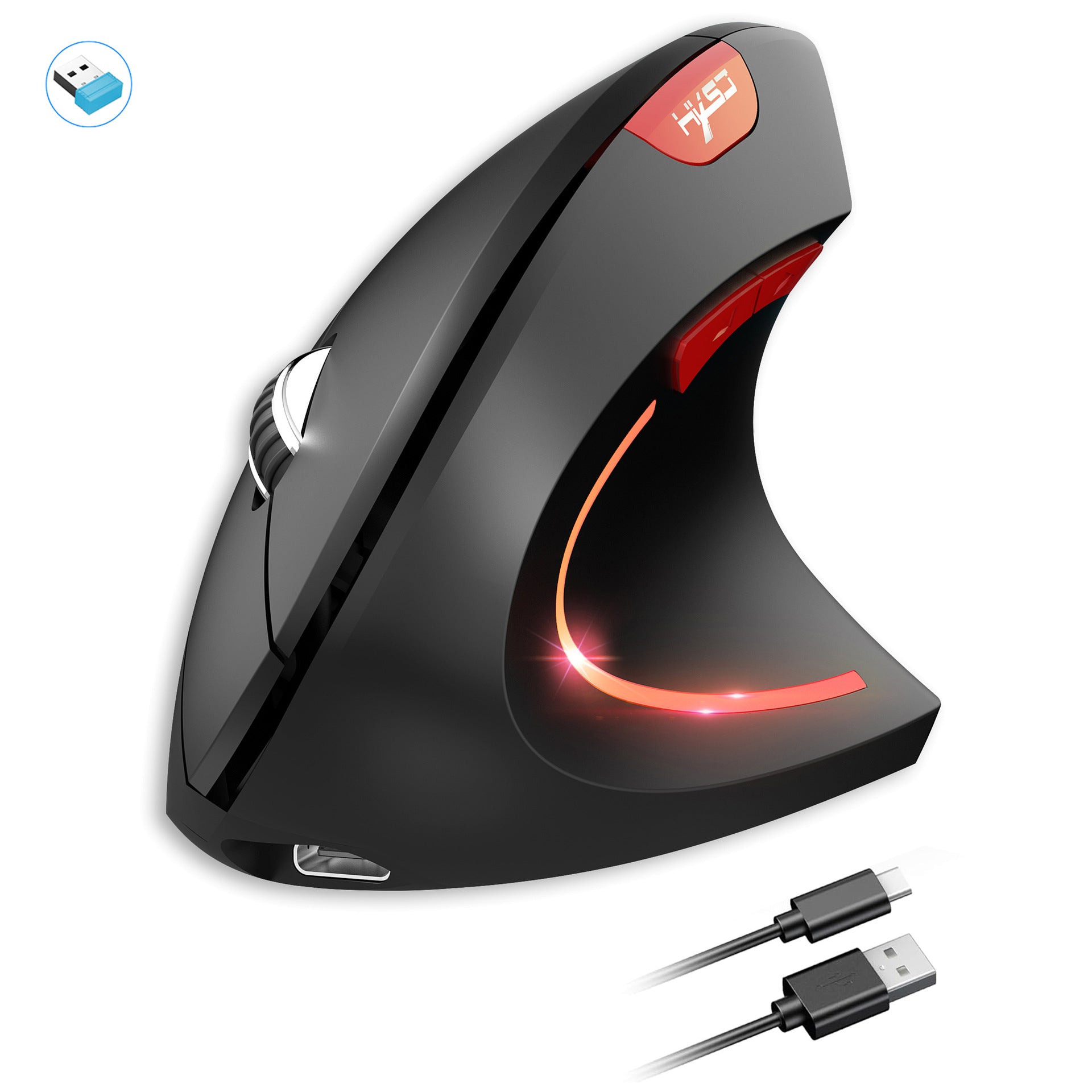 Ergonomic Vertical Mouse – Adjustable, Dual Mode 2.4G & Bluetooth, 2400 DPI