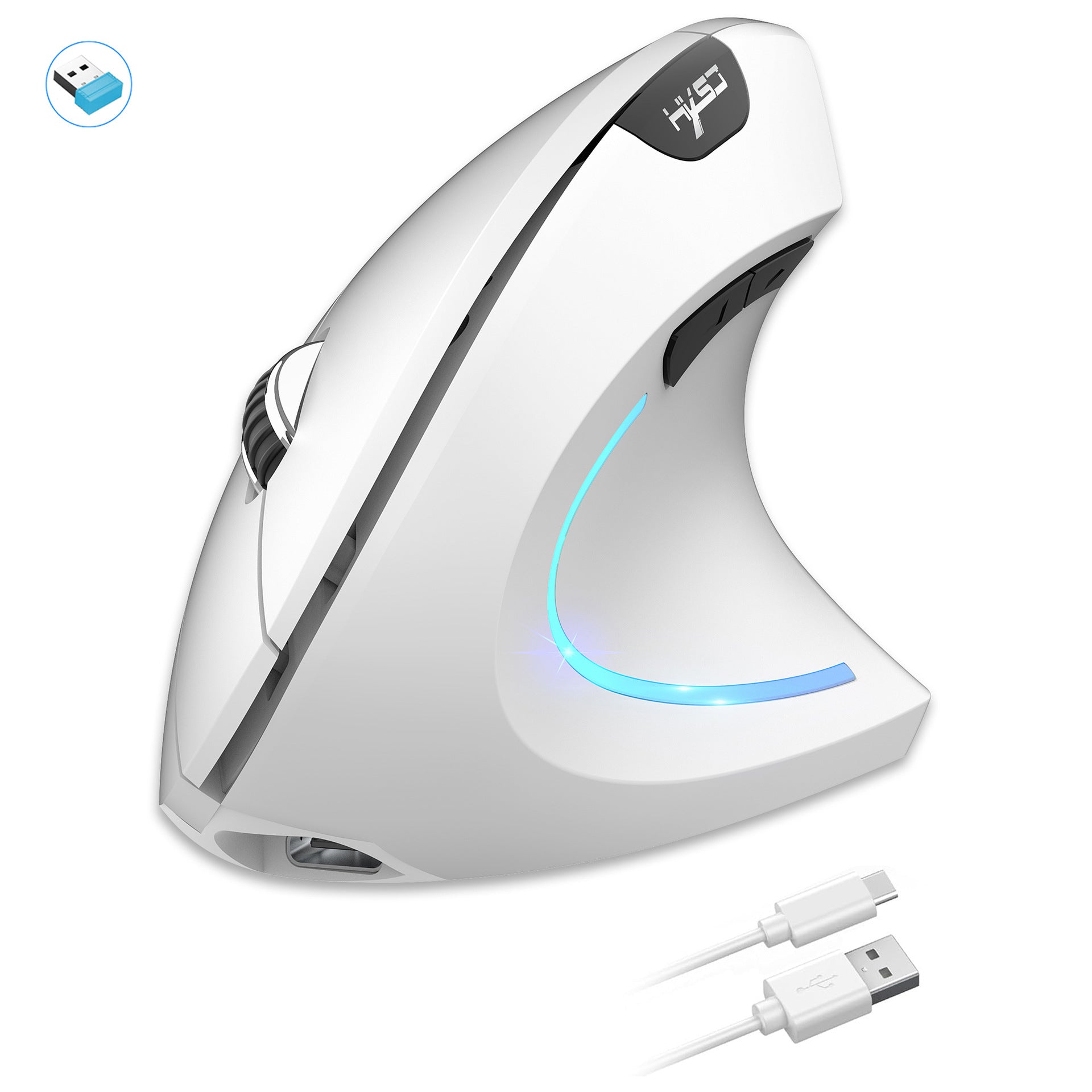Ergonomic Vertical Mouse – Adjustable, Dual Mode 2.4G & Bluetooth, 2400 DPI