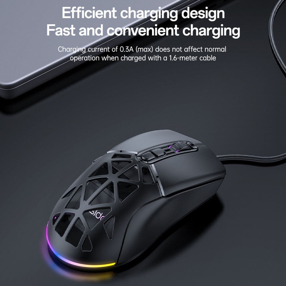 Wireless Gaming Mouse – Tri-Mode 2.4G, Bluetooth & Wired, RGB Backlit