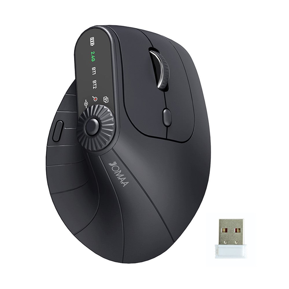 Ergonomic Vertical Mouse with LED Display – Rechargeable, Tri-Mode