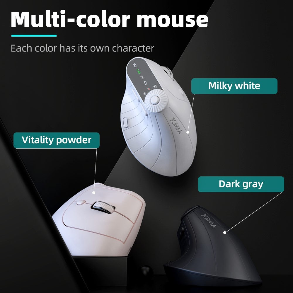 Ergonomic Vertical Mouse with LED Display – Rechargeable, Tri-Mode