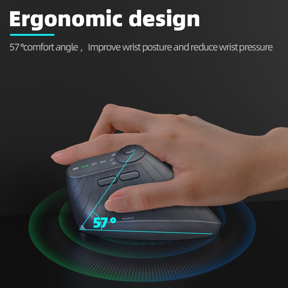 Ergonomic Vertical Mouse with LED Display – Rechargeable, Tri-Mode