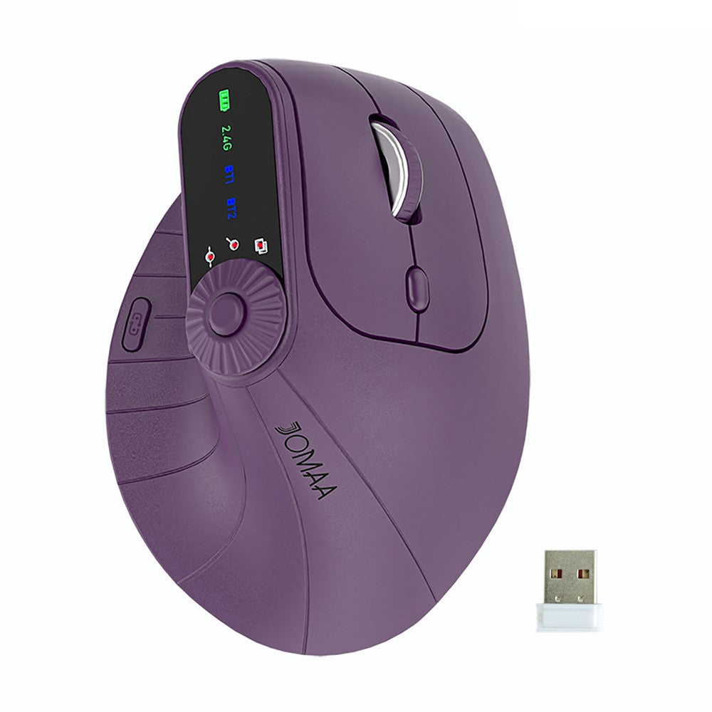Ergonomic Vertical Mouse with LED Display – Rechargeable, Tri-Mode
