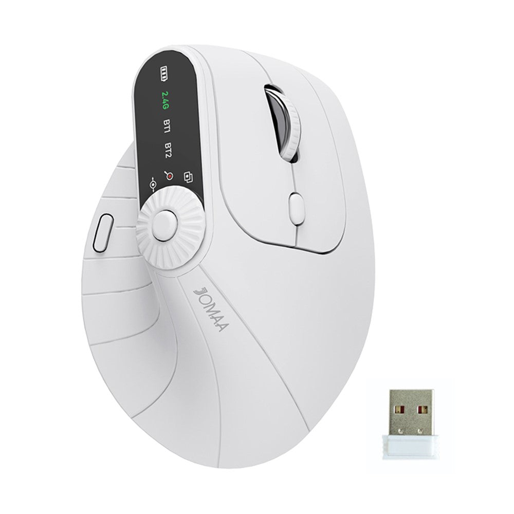 Ergonomic Vertical Mouse with LED Display – Rechargeable, Tri-Mode
