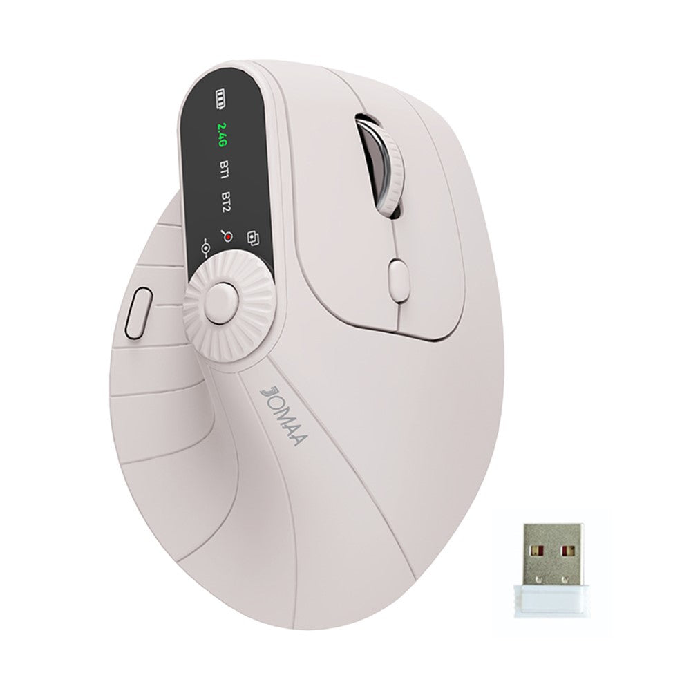 Ergonomic Vertical Mouse with LED Display – Rechargeable, Tri-Mode