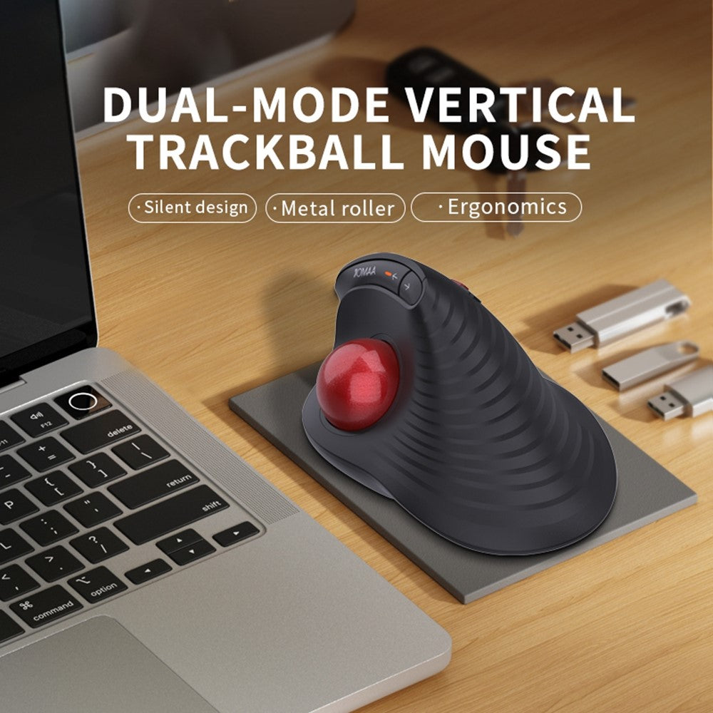 Ergonomic Trackball Mouse – Silent, Rechargeable, Dual Mode 2.4G & Bluetooth