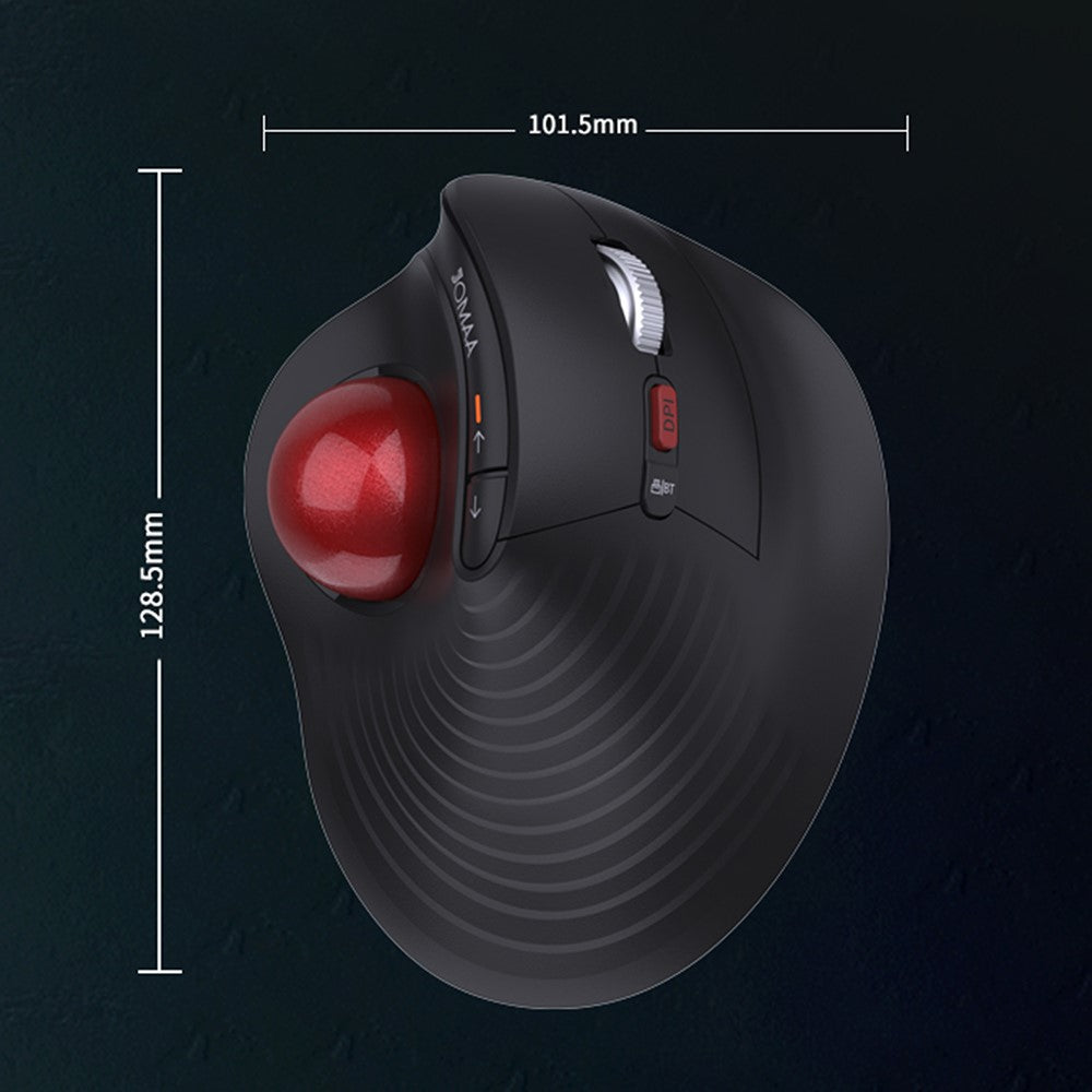 Ergonomic Trackball Mouse – Silent, Rechargeable, Dual Mode 2.4G & Bluetooth