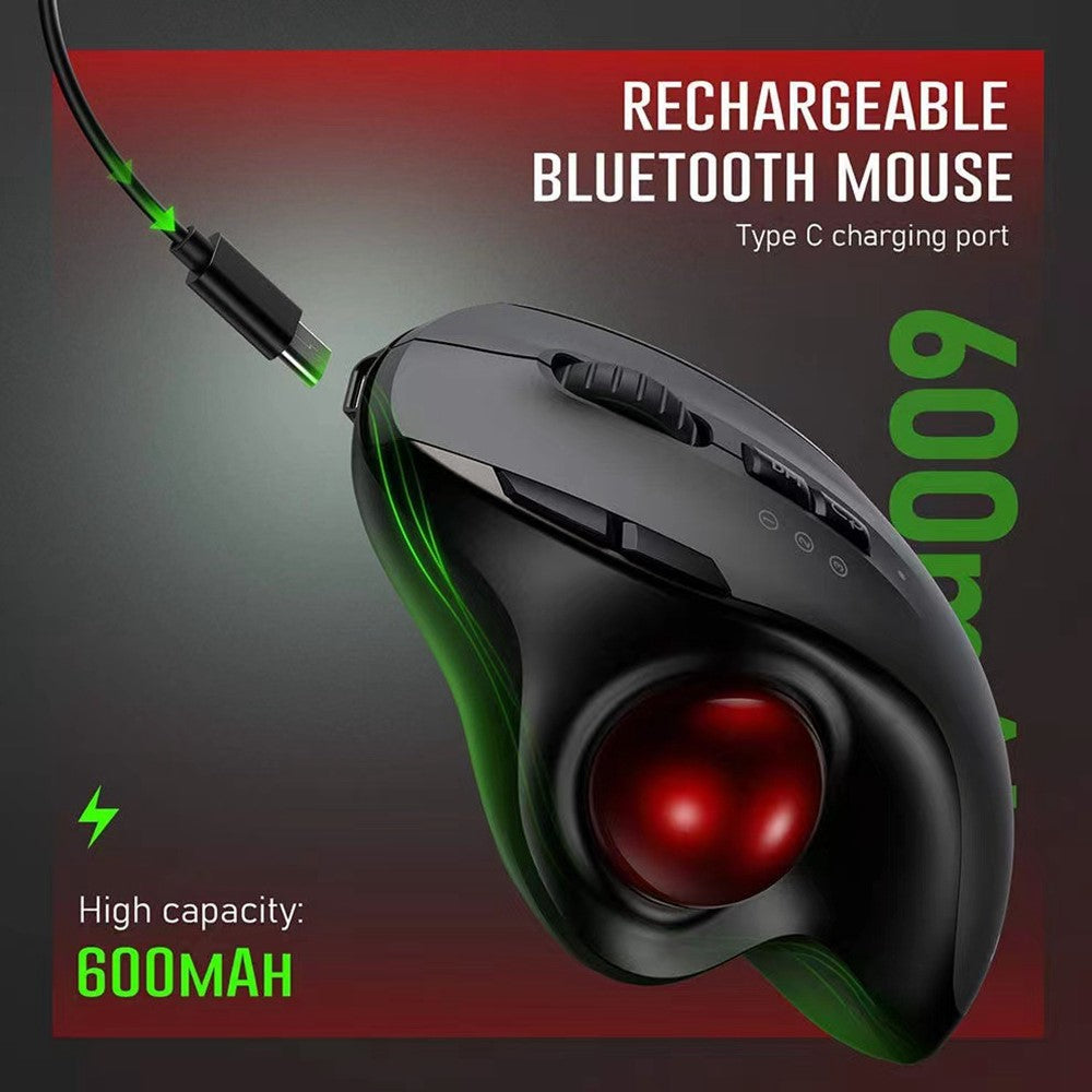 Ergonomic Trackball Mouse – Silent, Rechargeable, Dual Mode 2.4G & Bluetooth