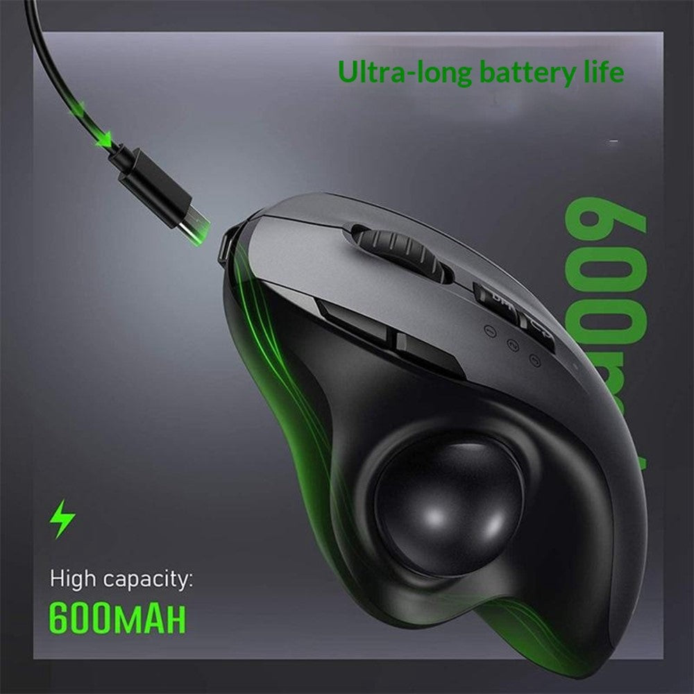 Ergonomic Trackball Mouse – Silent, Rechargeable, Dual Mode 2.4G & Bluetooth