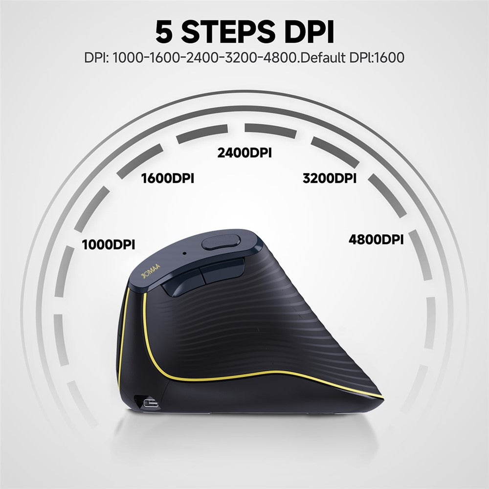 Silent Ergonomic Wireless Mouse – Dual Mode 2.4G & Bluetooth, Rechargeable
